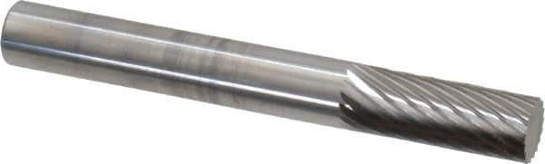 SGS Pro - 1/4" Cut Diam, 1/4" Shank Diam, Cylinder Head Single Cut Burr - Carbide, Flat End, 5/8" LOC - Eagle Tool & Supply