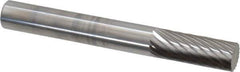 SGS Pro - 1/4" Cut Diam, 1/4" Shank Diam, Cylinder Head Single Cut Burr - Carbide, Flat End, 5/8" LOC - Eagle Tool & Supply