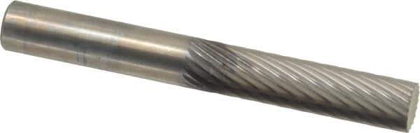 SGS Pro - 1/4" Cut Diam, 1/4" Shank Diam, Cylinder Head Single Cut Burr - Carbide, Flat End, 1" LOC, 2" OAL - Eagle Tool & Supply