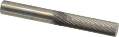 SGS Pro - 1/4" Cut Diam, 1/4" Shank Diam, Cylinder Head Single Cut Burr - Carbide, Flat End, 1" LOC, 2" OAL - Eagle Tool & Supply