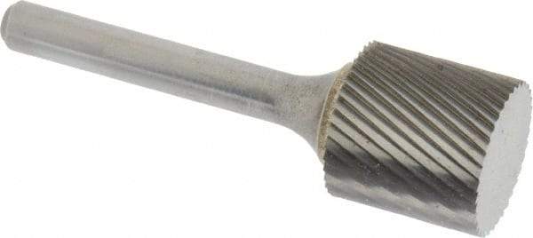 SGS Pro - 3/4" Cut Diam, 1/4" Shank Diam, Cylinder Head Single Cut Burr - Carbide, Flat End, 3/4" LOC, 2-1/2" OAL - Eagle Tool & Supply