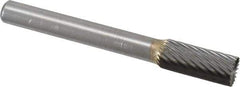 SGS Pro - 5/16" Cut Diam, 1/4" Shank Diam, Cylinder with End Cut Head Single Cut Burr - Carbide, End Cut End, 3/4" LOC, 2-1/2" OAL - Eagle Tool & Supply