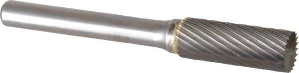 SGS Pro - 3/8" Cut Diam, 1/4" Shank Diam, Cylinder with End Cut Head Single Cut Burr - Carbide, End Cut End, 1" LOC - Eagle Tool & Supply