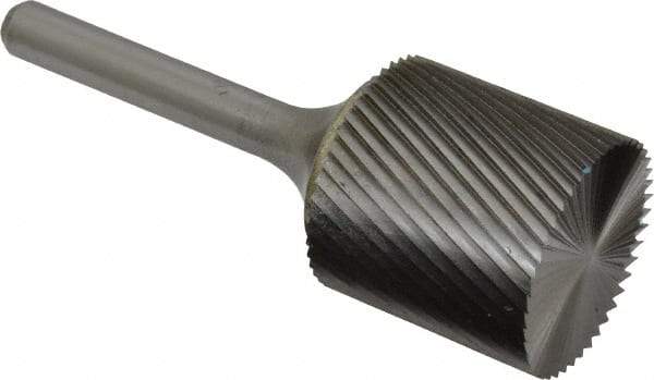 SGS Pro - 1" Cut Diam, 1/4" Shank Diam, Cylinder with End Cut Head Single Cut Burr - Carbide, End Cut End, 1" LOC, 2-3/4" OAL - Eagle Tool & Supply