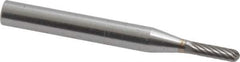 SGS Pro - 1/8" Cut Diam, 1/4" Shank Diam, Cylinder with Radius Head Single Cut Burr - Carbide, Radius End, 1/2" LOC - Eagle Tool & Supply