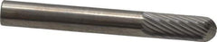 SGS Pro - 1/4" Cut Diam, 1/4" Shank Diam, Cylinder with Radius Head Single Cut Burr - Carbide, Radius End, 5/8" LOC, 2" OAL - Eagle Tool & Supply