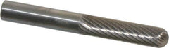 SGS Pro - 1/4" Cut Diam, 1/4" Shank Diam, Cylinder with Radius Head Single Cut Burr - Carbide, Radius End, 1" LOC, 2" OAL - Eagle Tool & Supply
