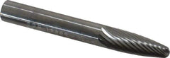 SGS Pro - 1/4" Cut Diam, 1/4" Shank Diam, Tree Head Single Cut Burr - Carbide, Radius End, 3/4" LOC - Eagle Tool & Supply