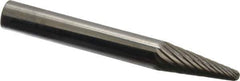 SGS Pro - 1/4" Cut Diam, 1/4" Shank Diam, Taper Head Single Cut Burr - Carbide, Radius End, 5/8" LOC - Eagle Tool & Supply