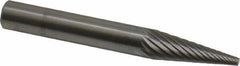 SGS Pro - 1/4" Cut Diam, 1/4" Shank Diam, Cone Head Single Cut Burr - Carbide, Point End, 3/4" LOC - Eagle Tool & Supply