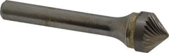 SGS Pro - 1/2" Cut Diam, 1/4" Shank Diam, Cone Head Single Cut Burr - Carbide, Point End, 1/4" LOC, 2" OAL - Eagle Tool & Supply