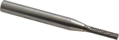 SGS Pro - 1/8" Cut Diam, 1/4" Shank Diam, Cylinder Head Double Cut Burr - Carbide, Flat End, 5/8" LOC, 2" OAL - Eagle Tool & Supply