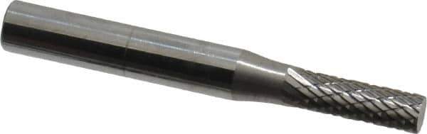 SGS Pro - 3/16" Cut Diam, 1/4" Shank Diam, Cylinder Head Double Cut Burr - Carbide, Flat End, 5/8" LOC, 2" OAL - Eagle Tool & Supply