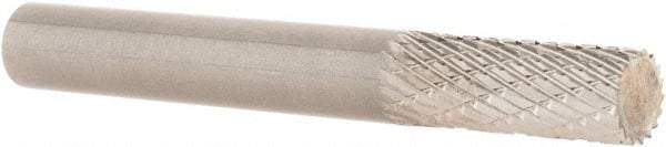 SGS Pro - 1/4" Cut Diam, 1/4" Shank Diam, Cylinder Head Double Cut Burr - Carbide, Flat End, 5/8" LOC, 2" OAL - Eagle Tool & Supply