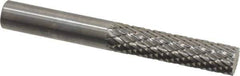 SGS Pro - 1/4" Cut Diam, 1/4" Shank Diam, Cylinder Head Double Cut Burr - Carbide, Flat End, 1" LOC, 2" OAL - Eagle Tool & Supply