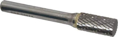 SGS Pro - 3/8" Cut Diam, 1/4" Shank Diam, Cylinder Head Double Cut Burr - Carbide, Flat End, 3/4" LOC, 2-1/2" OAL - Eagle Tool & Supply