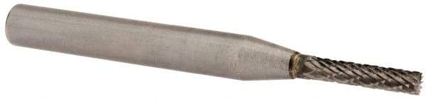 SGS Pro - 1/8" Cut Diam, 1/4" Shank Diam, Cylinder with End Cut Head Double Cut Burr - Carbide, End Cut End, 5/8" LOC, 2" OAL - Eagle Tool & Supply