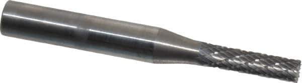 SGS Pro - 5/32" Cut Diam, 1/4" Shank Diam, Cylinder with End Cut Head Double Cut Burr - Carbide, End Cut End, 5/8" LOC - Eagle Tool & Supply