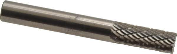 SGS Pro - 1/4" Cut Diam, 1/4" Shank Diam, Cylinder with End Cut Head Double Cut Burr - Carbide, End Cut End, 5/8" LOC, 2" OAL - Eagle Tool & Supply