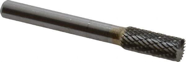 SGS Pro - 5/16" Cut Diam, 1/4" Shank Diam, Cylinder with End Cut Head Double Cut Burr - Carbide, End Cut End, 3/4" LOC, 2-1/2" OAL - Eagle Tool & Supply