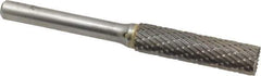 SGS Pro - 3/8" Cut Diam, 1/4" Shank Diam, Cylinder with End Cut Head Double Cut Burr - Carbide, End Cut End, 1-1/2" LOC - Eagle Tool & Supply