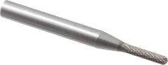 SGS Pro - 1/8" Cut Diam, 1/4" Shank Diam, Cylinder with Radius Head Double Cut Burr - Carbide, Radius End, 5/8" LOC - Eagle Tool & Supply