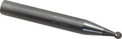 SGS Pro - 1/8" Cut Diam, 1/4" Shank Diam, Ball Head Double Cut Burr - Carbide, Radius End, 3/32" LOC - Eagle Tool & Supply