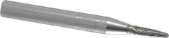 SGS Pro - 1/8" Cut Diam, 1/4" Shank Diam, Tree with Radius Head Double Cut Burr - Carbide, Radius End, 1/2" LOC - Eagle Tool & Supply