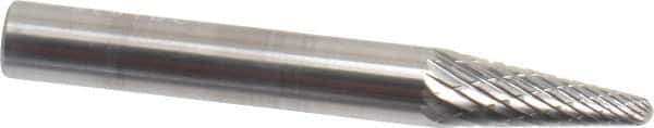 SGS Pro - 1/4" Cut Diam, 1/4" Shank Diam, Taper Head Double Cut Burr - Carbide, Radius End, 5/8" LOC - Eagle Tool & Supply