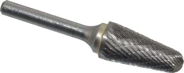SGS Pro - 5/8" Cut Diam, 1/4" Shank Diam, Taper Head Double Cut Burr - Carbide, Radius End, 1-3/16" LOC - Eagle Tool & Supply