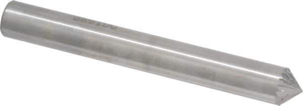 SGS Pro - 1/4" Cut Diam, 1/4" Shank Diam, Cone Head Double Cut Burr - Carbide, Point End, 1/8" LOC, 2" OAL - Eagle Tool & Supply