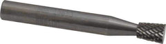 SGS Pro - 1/4" Cut Diam, 1/4" Shank Diam, Inverted Cone Head Double Cut Burr - Carbide, Flat End, 5/16" LOC - Eagle Tool & Supply