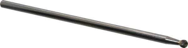SGS Pro - 1/4" Cut Diam, 1/4" Shank Diam, Ball Head Single Cut Burr - Carbide, Radius End, 7/32" LOC - Eagle Tool & Supply