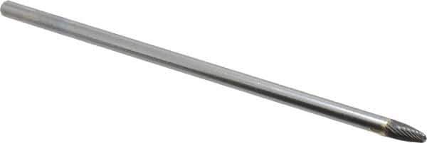 SGS Pro - 1/4" Cut Diam, 1/4" Shank Diam, Tree with Radius Head Single Cut Burr - Carbide, Radius End, 1/2" LOC - Eagle Tool & Supply