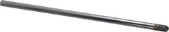 SGS Pro - 1/4" Cut Diam, 1/4" Shank Diam, Cylinder with Radius Head Double Cut Burr - Carbide, Radius End, 1/2" LOC - Eagle Tool & Supply