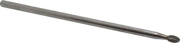 SGS Pro - 1/4" Cut Diam, 1/4" Shank Diam, Oval Head Double Cut Burr - Carbide, Radius End, 3/8" LOC - Eagle Tool & Supply