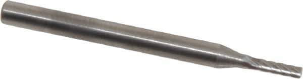 SGS Pro - 1/16" Cut Diam, 1/8" Shank Diam, Cylinder Head Single Cut Burr - Carbide, Flat End, 1/4" LOC, 1-1/2" OAL - Eagle Tool & Supply