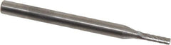 SGS Pro - 1/16" Cut Diam, 1/8" Shank Diam, Cylinder Head Single Cut Burr - Carbide, Flat End, 1/4" LOC, 1-1/2" OAL - Eagle Tool & Supply