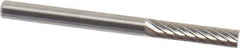 SGS Pro - 1/8" Cut Diam, 1/8" Shank Diam, Cylinder Head Single Cut Burr - Carbide, Flat End, 9/16" LOC, 1-1/2" OAL - Eagle Tool & Supply