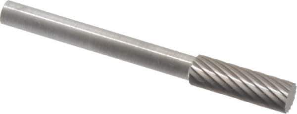 SGS Pro - 5/32" Cut Diam, 1/8" Shank Diam, Cylinder Head Single Cut Burr - Carbide, Flat End, 1/2" LOC - Eagle Tool & Supply