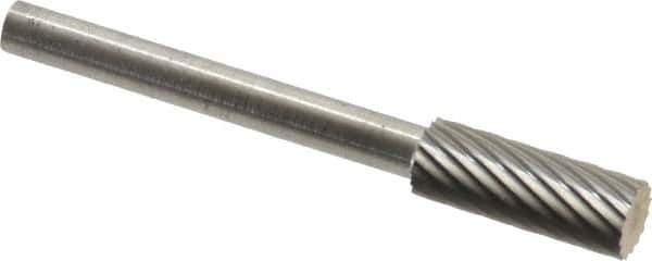 SGS Pro - 3/16" Cut Diam, 1/8" Shank Diam, Cylinder Head Single Cut Burr - Carbide, Flat End, 1/2" LOC - Eagle Tool & Supply