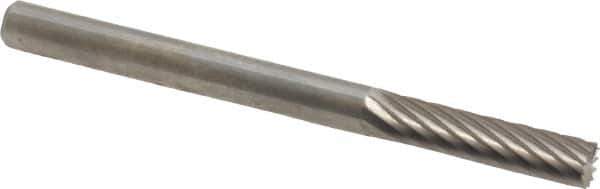 SGS Pro - 1/8" Cut Diam, 1/8" Shank Diam, Cylinder with End Cut Head Single Cut Burr - Carbide, End Cut End, 9/16" LOC - Eagle Tool & Supply