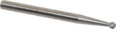 SGS Pro - 3/32" Cut Diam, 1/8" Shank Diam, Ball Head Single Cut Burr - Carbide, Radius End, 3/32" LOC, 1-1/2" OAL - Eagle Tool & Supply