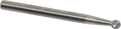 SGS Pro - 1/8" Cut Diam, 1/8" Shank Diam, Ball Head Single Cut Burr - Carbide, Radius End, 1/8" LOC, 1-1/2" OAL - Eagle Tool & Supply