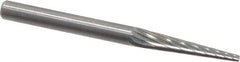 SGS Pro - 1/8" Cut Diam, 1/8" Shank Diam, Cone Head Single Cut Burr - Carbide, Point End, 5/8" LOC, 1-1/2" OAL - Eagle Tool & Supply
