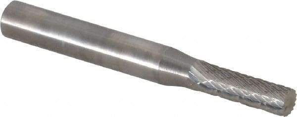 SGS Pro - 1/16" Cut Diam, 1/8" Shank Diam, Cylinder Head Double Cut Burr - Carbide, Flat End, 1/4" LOC, 1-1/2" OAL - Eagle Tool & Supply