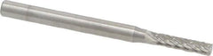 SGS Pro - 3/32" Cut Diam, 1/8" Shank Diam, Cylinder Head Double Cut Burr - Carbide, Flat End, 7/16" LOC, 1-1/2" OAL - Eagle Tool & Supply