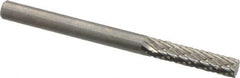 SGS Pro - 1/8" Cut Diam, 1/8" Shank Diam, Cylinder Head Double Cut Burr - Carbide, Flat End, 9/16" LOC, 1-1/2" OAL - Eagle Tool & Supply