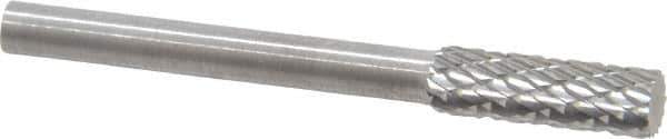 SGS Pro - 5/32" Cut Diam, 1/8" Shank Diam, Cylinder Head Double Cut Burr - Carbide, Flat End, 1/2" LOC - Eagle Tool & Supply