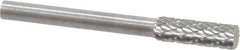 SGS Pro - 5/32" Cut Diam, 1/8" Shank Diam, Cylinder Head Double Cut Burr - Carbide, Flat End, 1/2" LOC - Eagle Tool & Supply